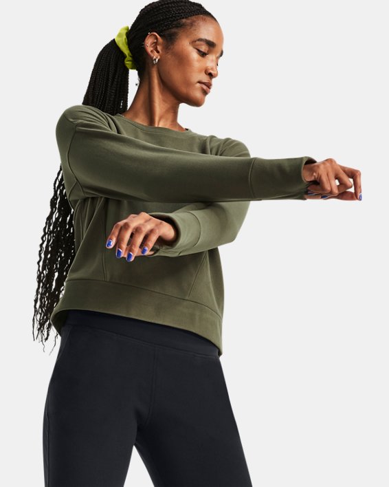 Women's UA Meridian Cold Weather Crew in Green image number 0